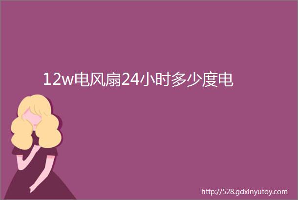 12w电风扇24小时多少度电