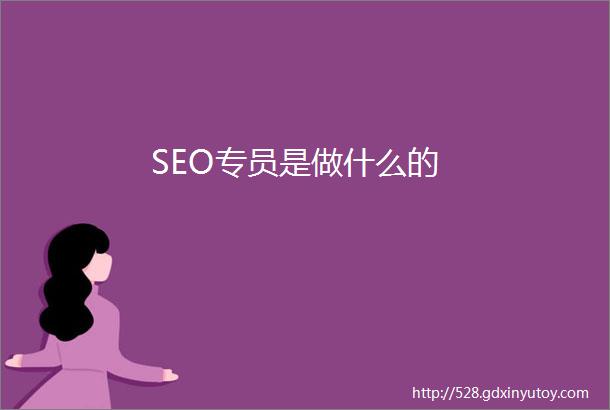 SEO专员是做什么的