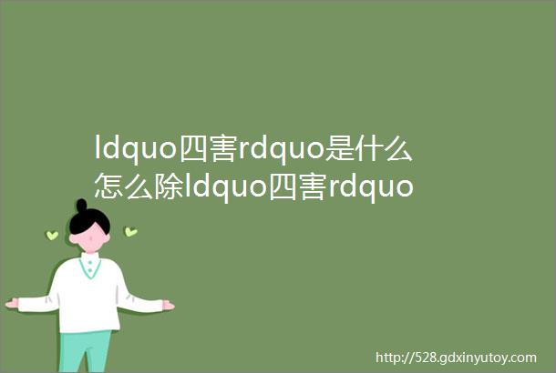 ldquo四害rdquo是什么怎么除ldquo四害rdquo