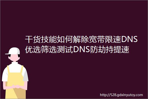 干货技能如何解除宽带限速DNS优选筛选测试DNS防劫持提速